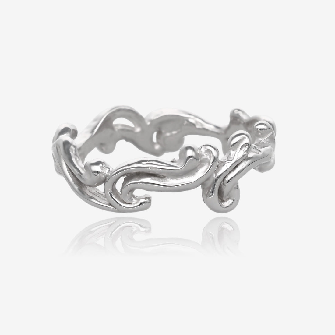 Cirrus Cloud Band in White Gold