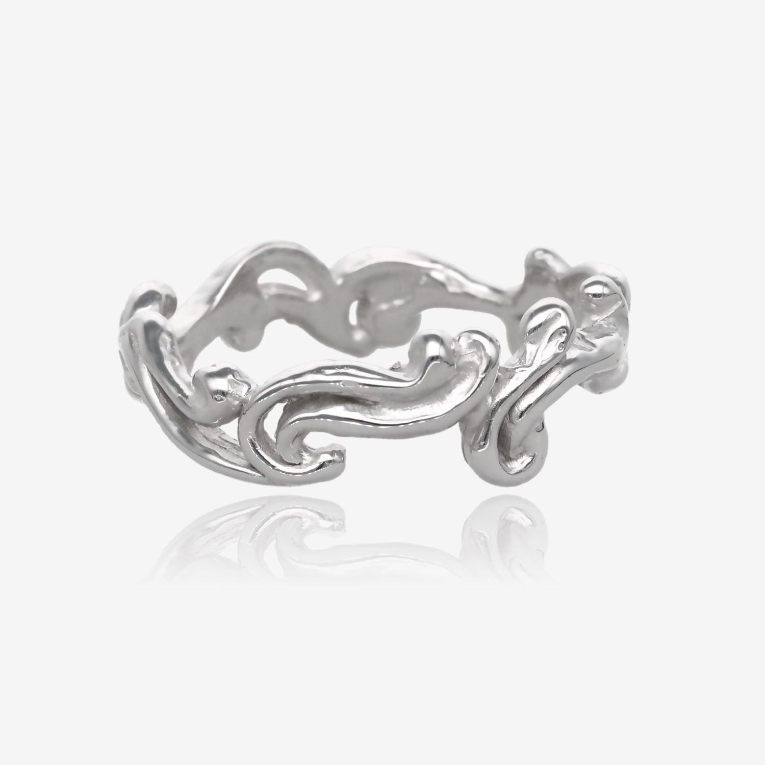 Cirrus Cloud Band in White Gold