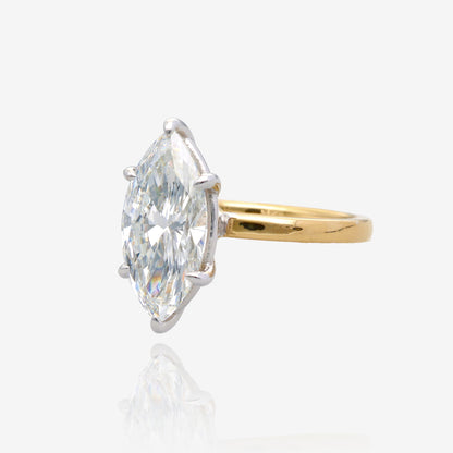 3ct Lab Grown Marquise Diamond Solitaire 14K Yellow Gold