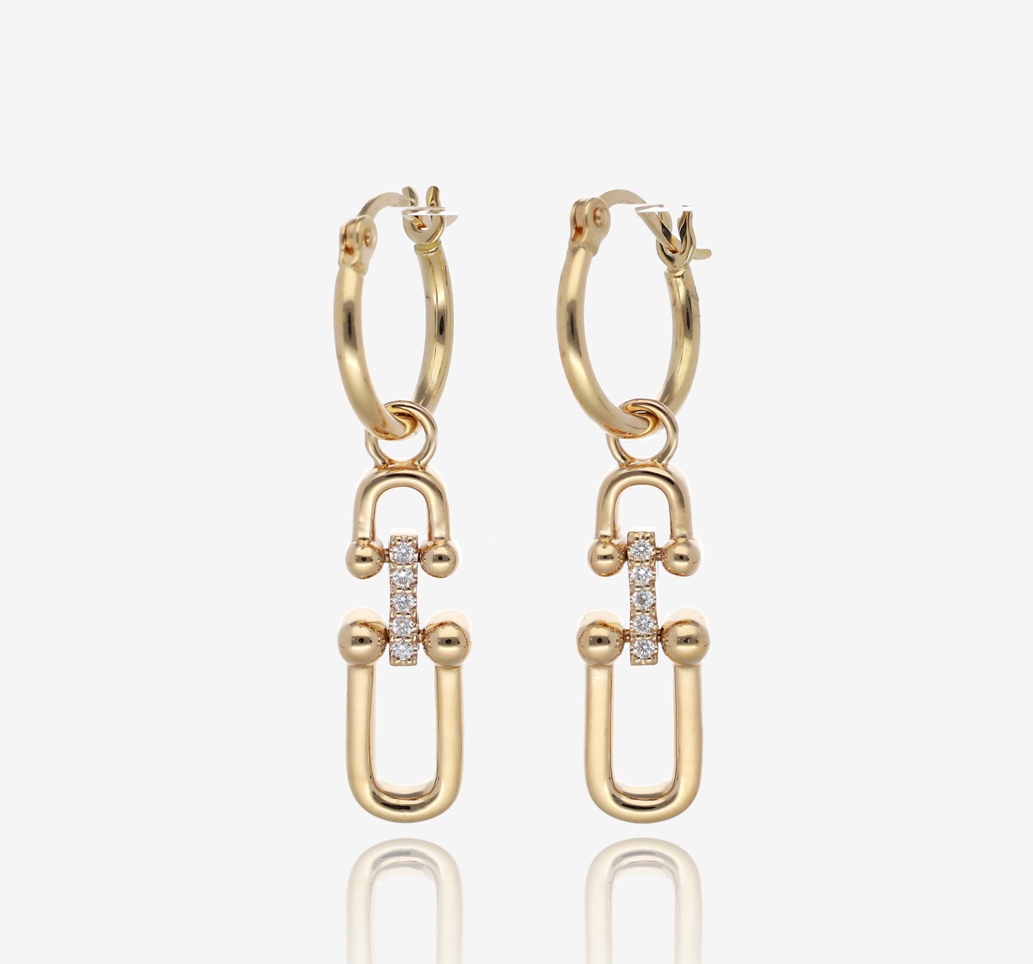 Radiant Cascade Earrings in Diamond and 14K Yellow Gold