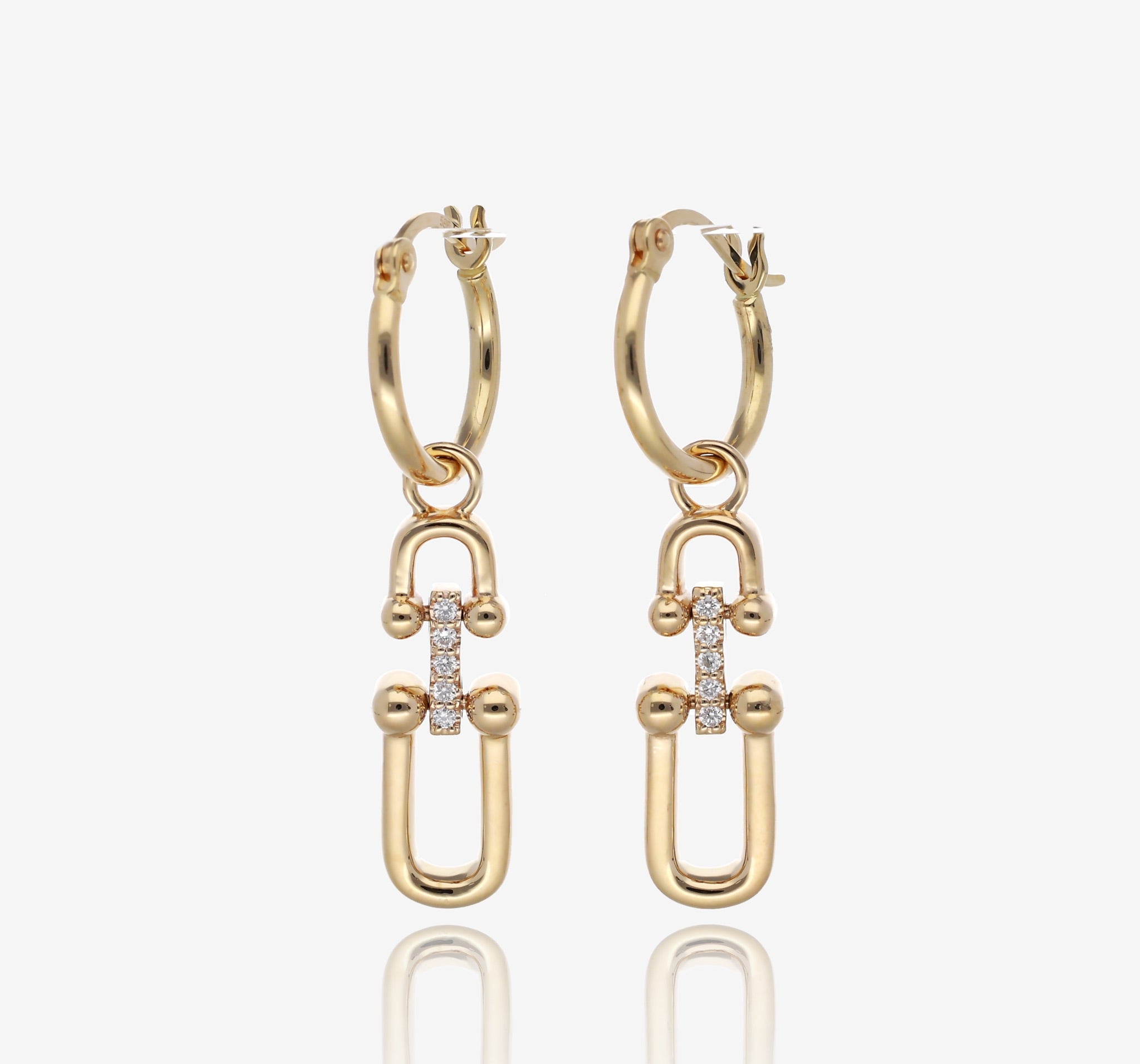 Radiant Cascade Earrings in Diamond and 14K Yellow Gold