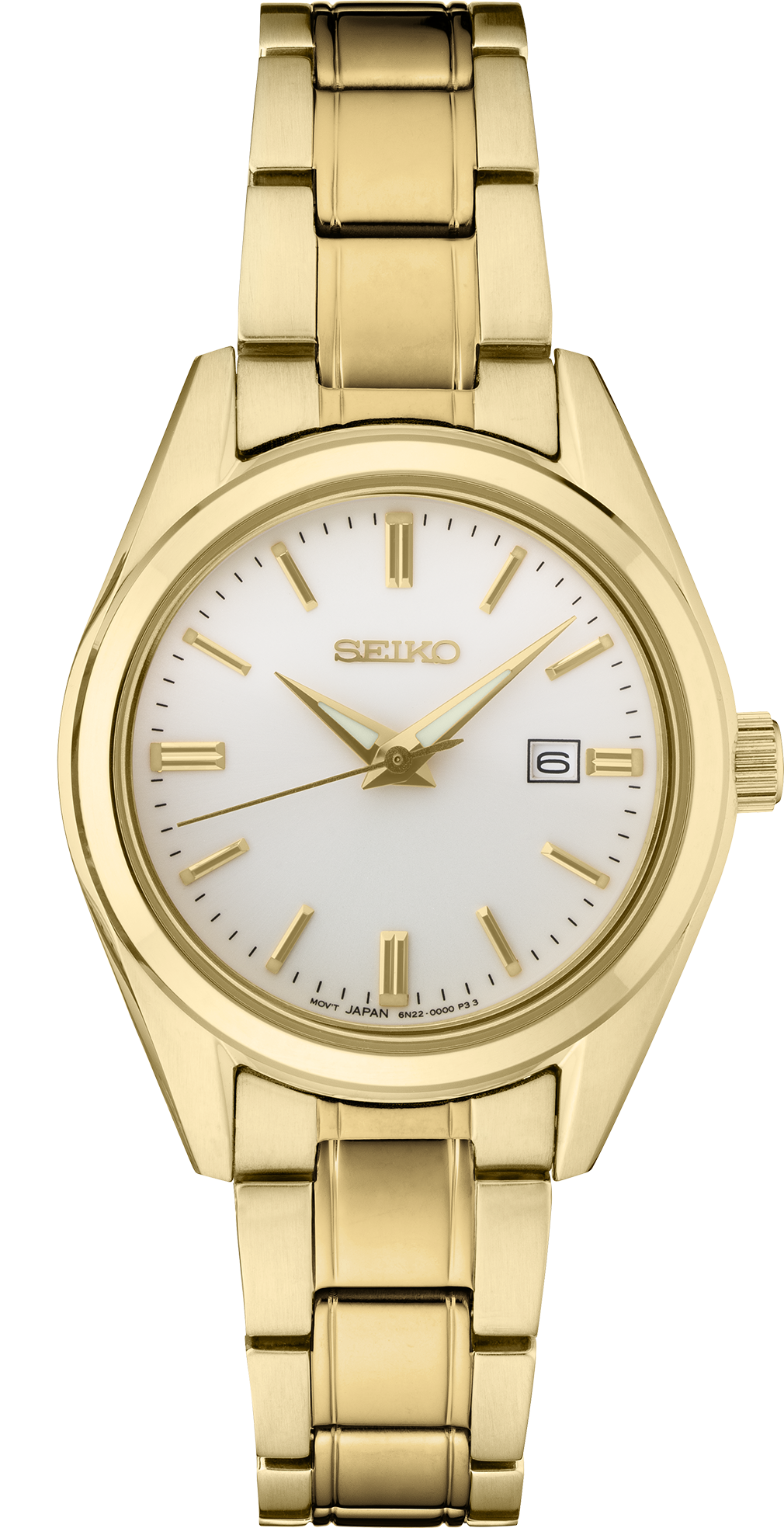 Ladies SEIKO Essentials Gold Plated Quartz Link Watch SUR632