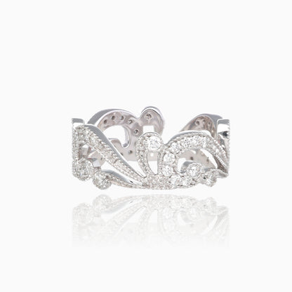 .75ct Paisley Eternity Diamond White Gold Band Size 7