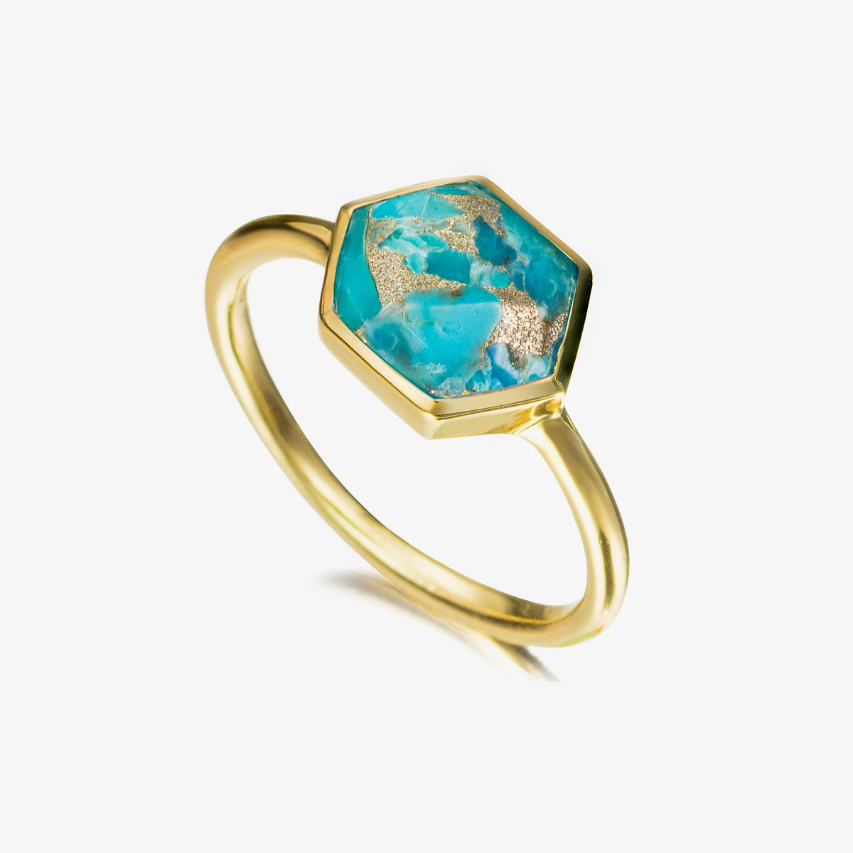 Atlas Hexagonal Mosaic Turquoise Bezel