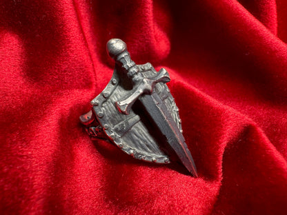 Battle Ready Shield Ring with Sword