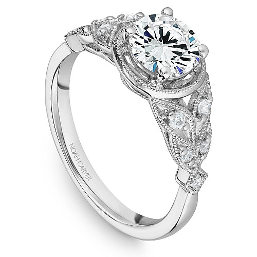 14k White Gold 0.14 CTW Noam Carver Semi-Mount