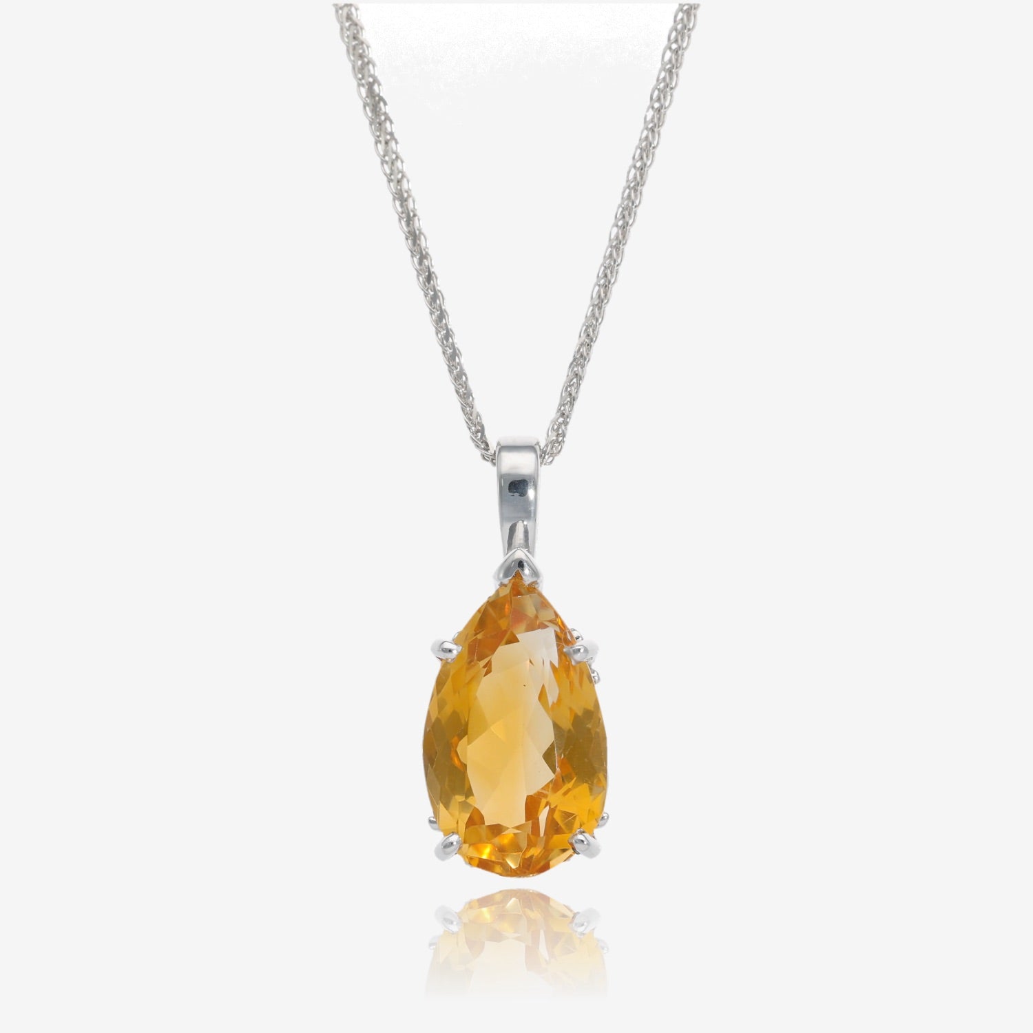 Sundrop Citrine Scroll Edge Pendant