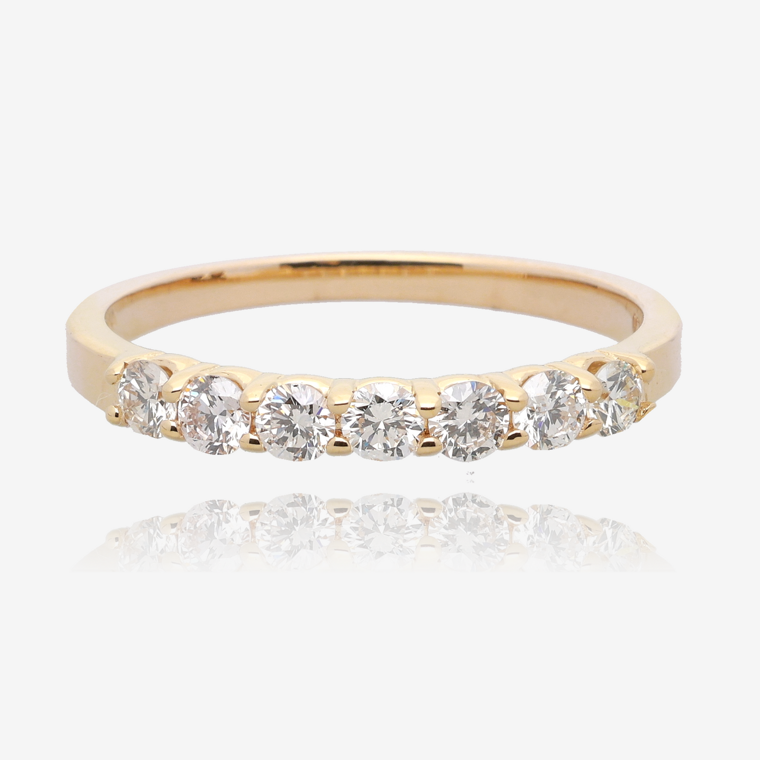 1/2ct Seven Stone Natural  Diamond Band in 14K Yellow Gold