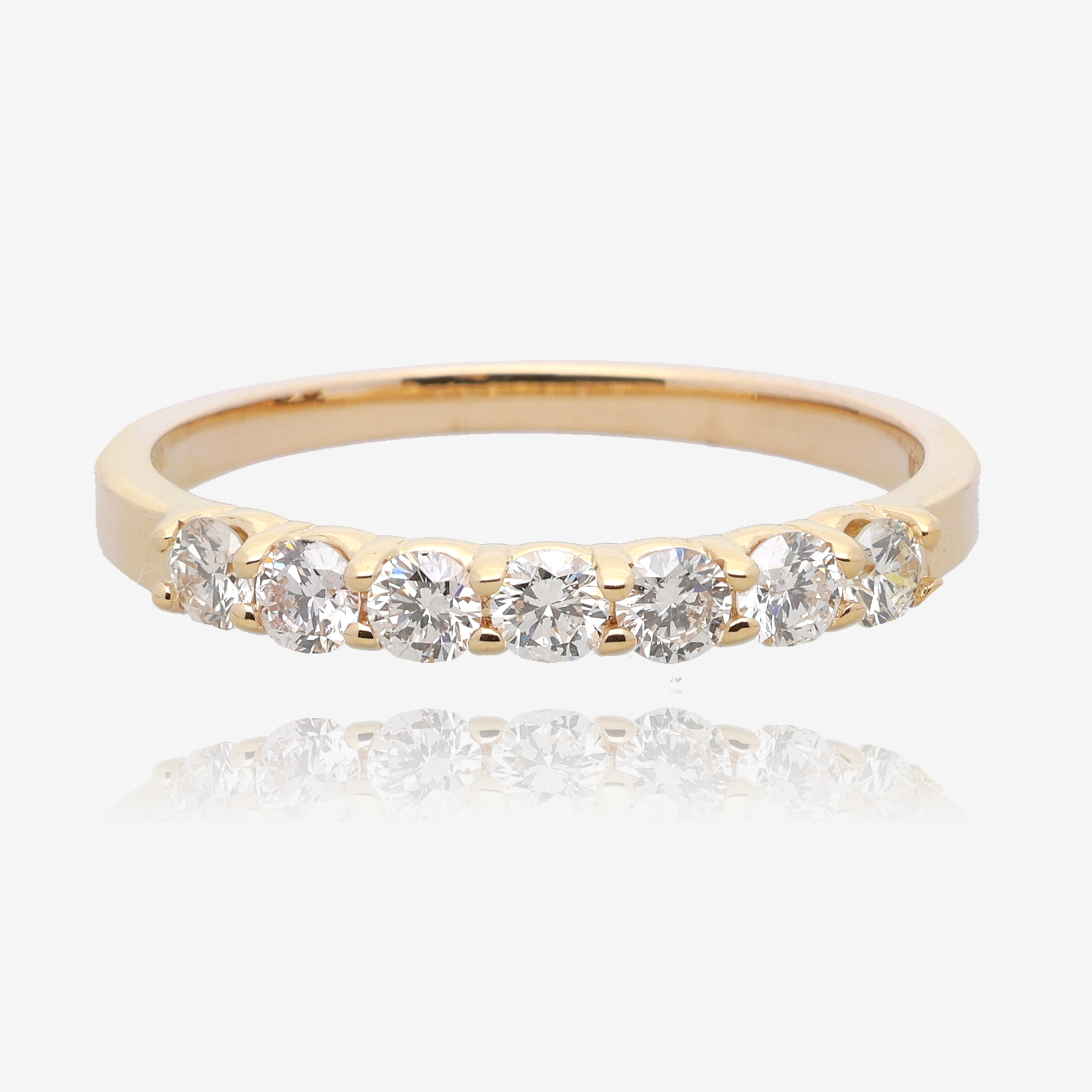 1/2ct Seven Stone Natural  Diamond Band in 14K Yellow Gold