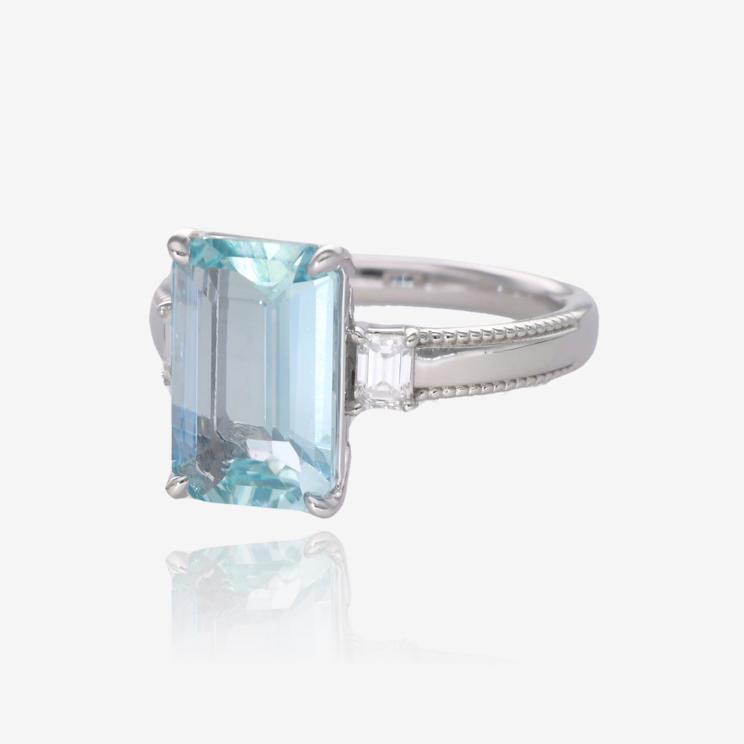 Royally Regal Ring in Aquamarine and White Gold