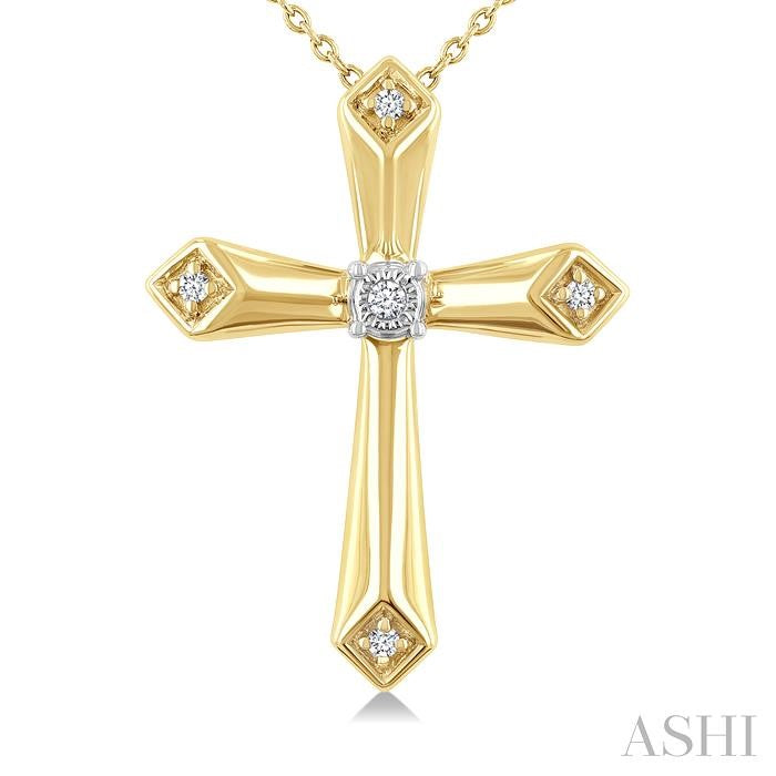 Bold Edge Gold Vermeil Cross Diamond Necklace