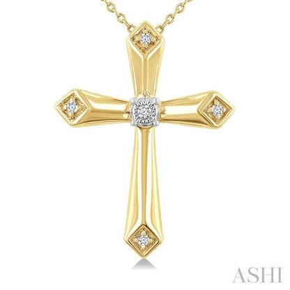 Bold Edge Gold Vermeil Cross Diamond Necklace