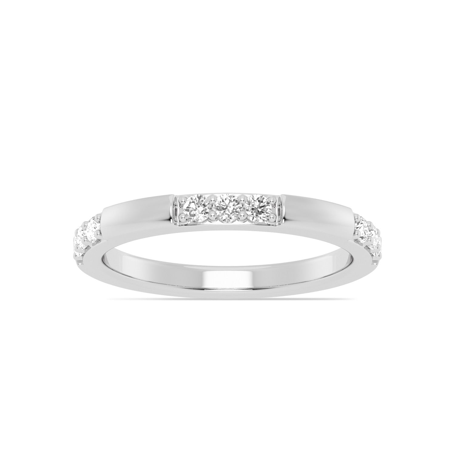 Golden Interval Diamond Wedding Band