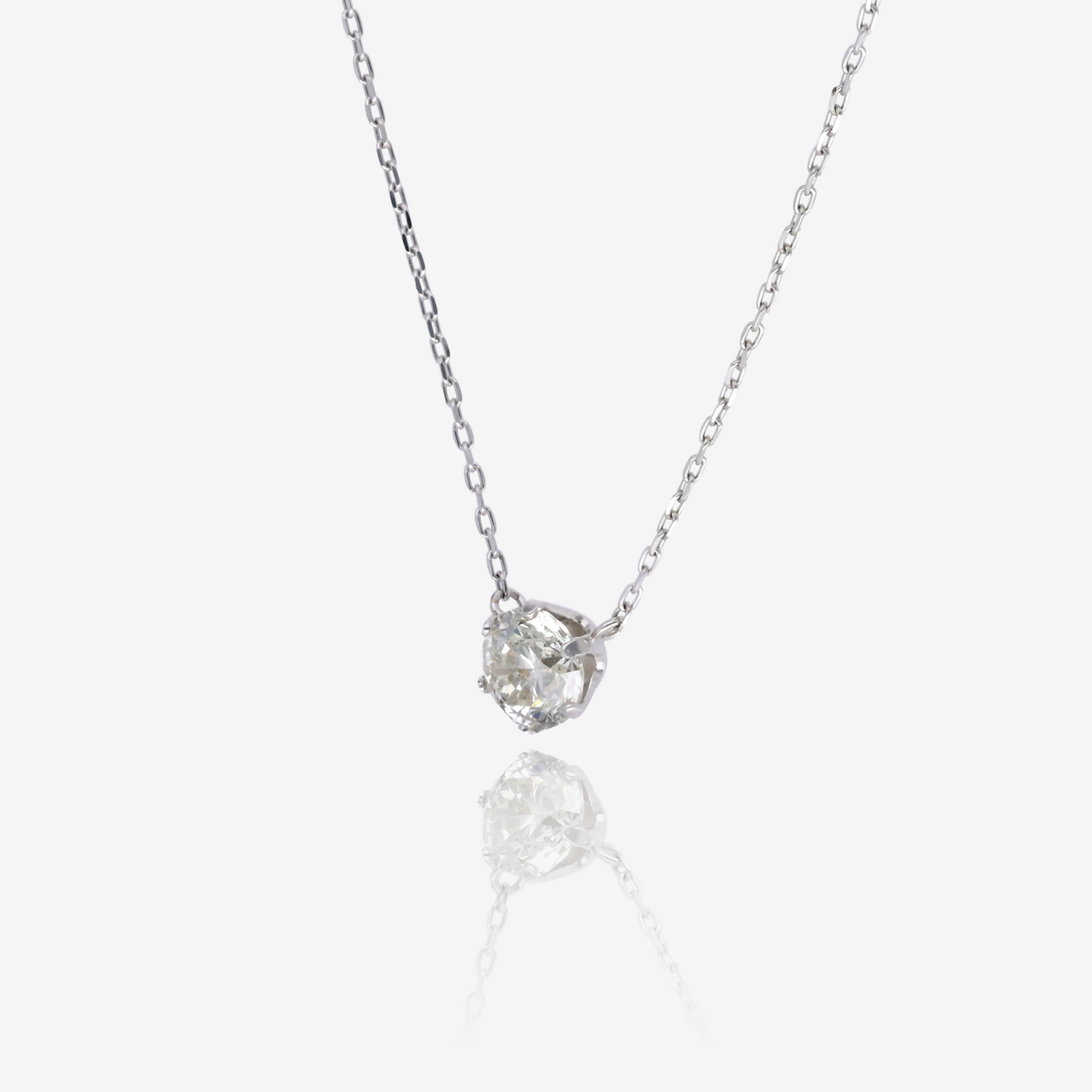 1/3ct Natural Round Diamond Pendant in 18K White Gold