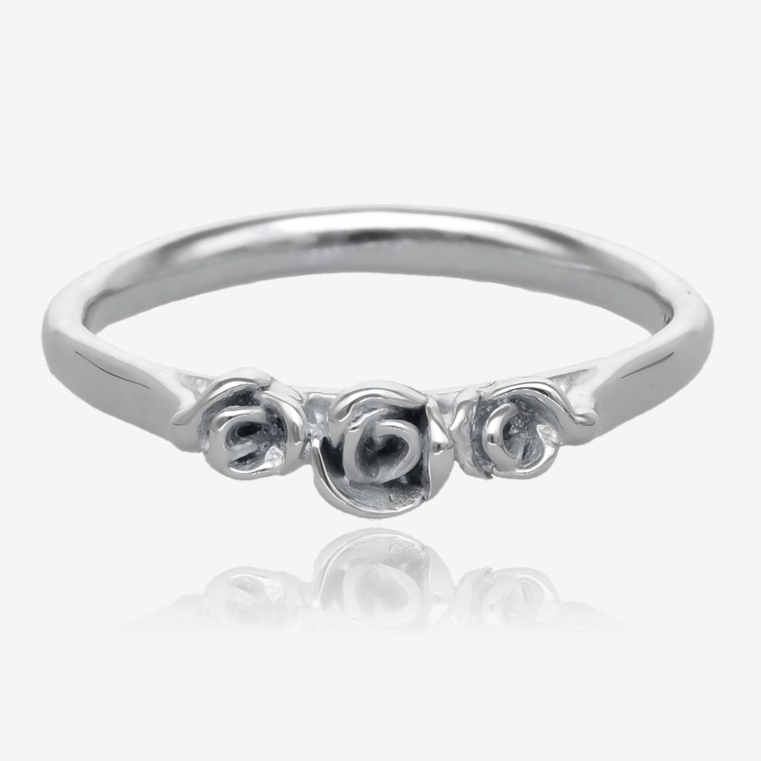 Silver Ring, Three Dainty Roses