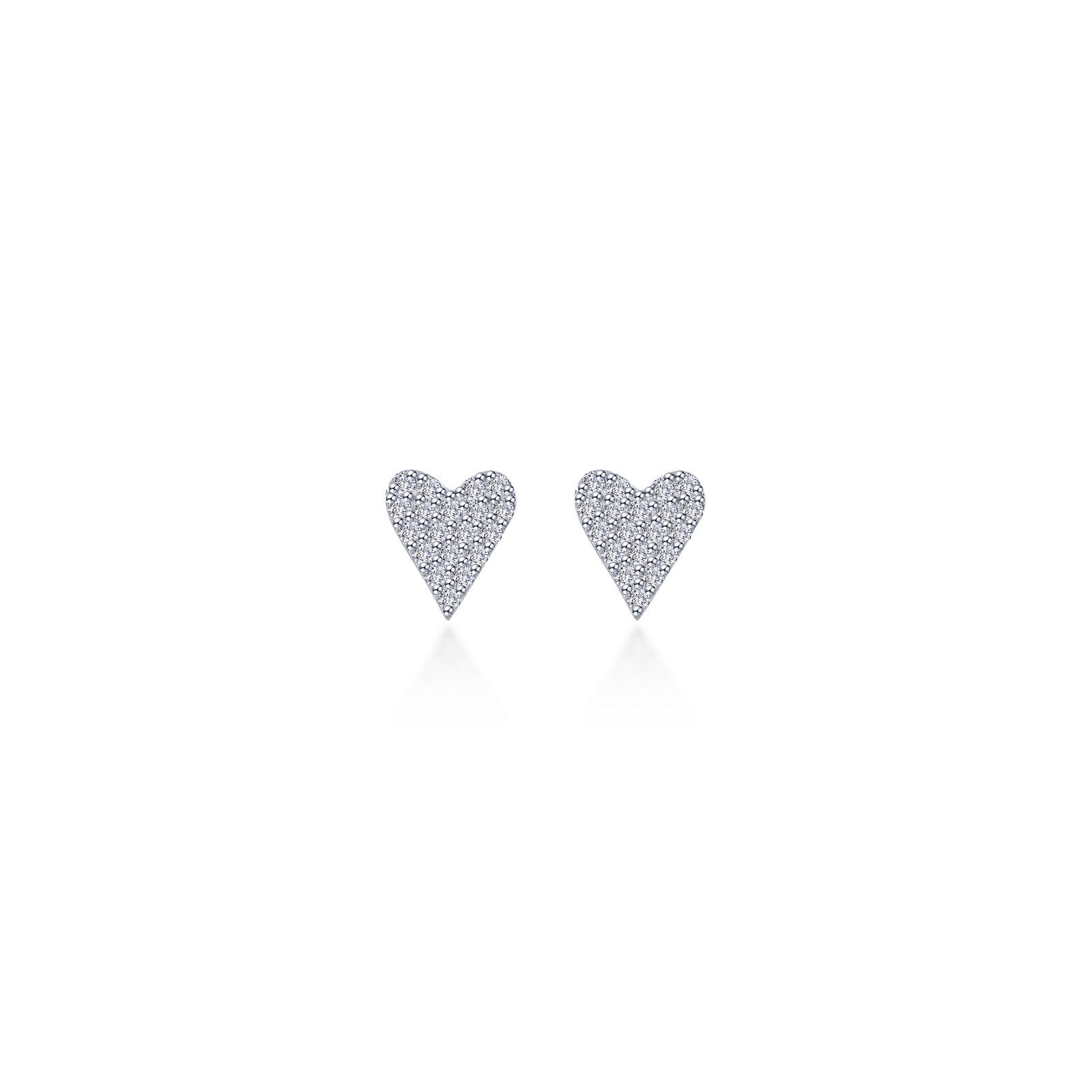 Pave Heart Stud Earrings