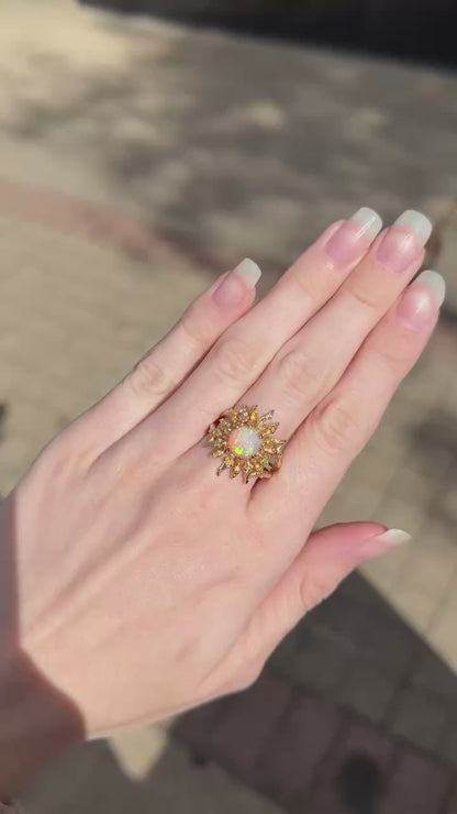 Solstice Opal and Yellow Diamond Sun Ring