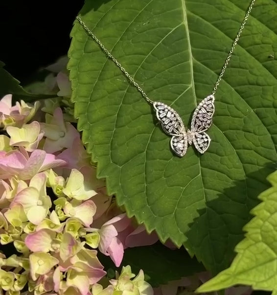 Wings of Light Diamond Butterfly Necklace