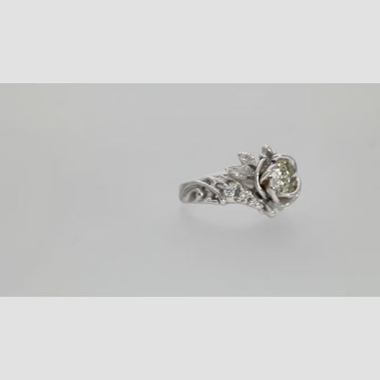 Summer Rose Diamond Ring White Gold