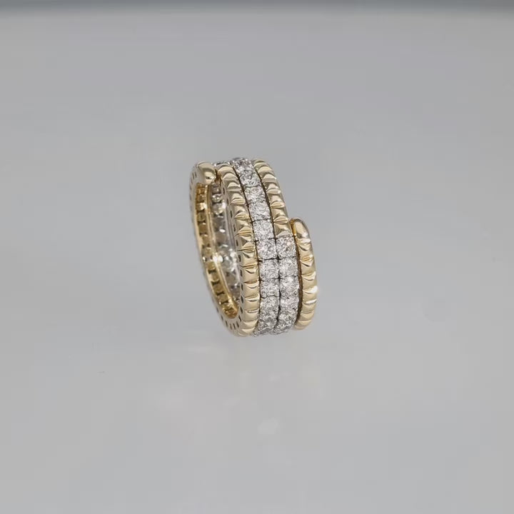 Natural Diamond Flex Triple Wrap Ring