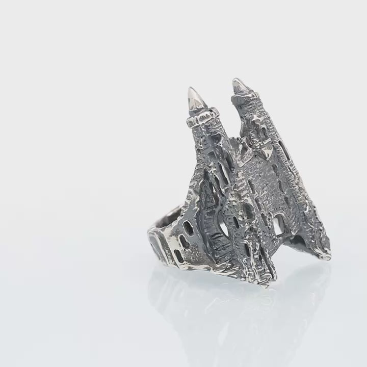 Forgotten Kingdom Silver Castle Ring