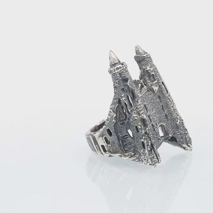 Forgotten Kingdom Silver Castle Ring