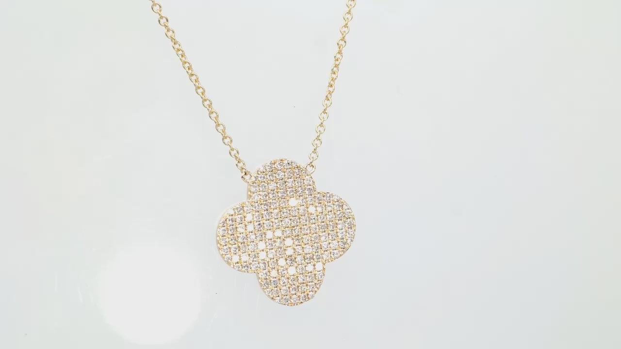 Bold Pavé Diamond Iconic Blossom Gold Necklace