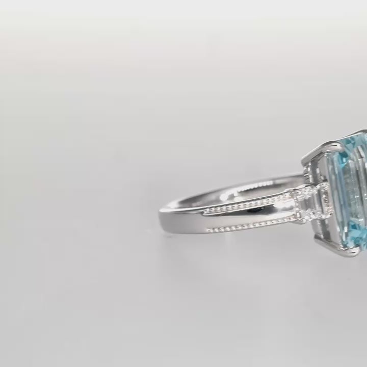 Royally Regal Ring in Aquamarine and White Gold