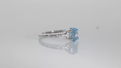 Blue Topaz Darcy Ring in Silver