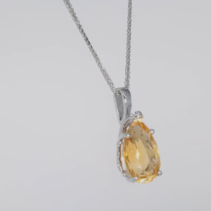 Sundrop Citrine Scroll Edge Pendant