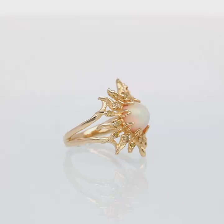 Solstice Opal and Yellow Diamond Ring