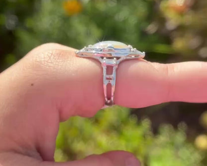 Jolie Opal and Diamond Ring White Gold