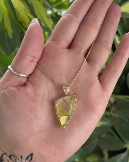 Slightly Dangerous Rutile Pendant in Yellow Gold