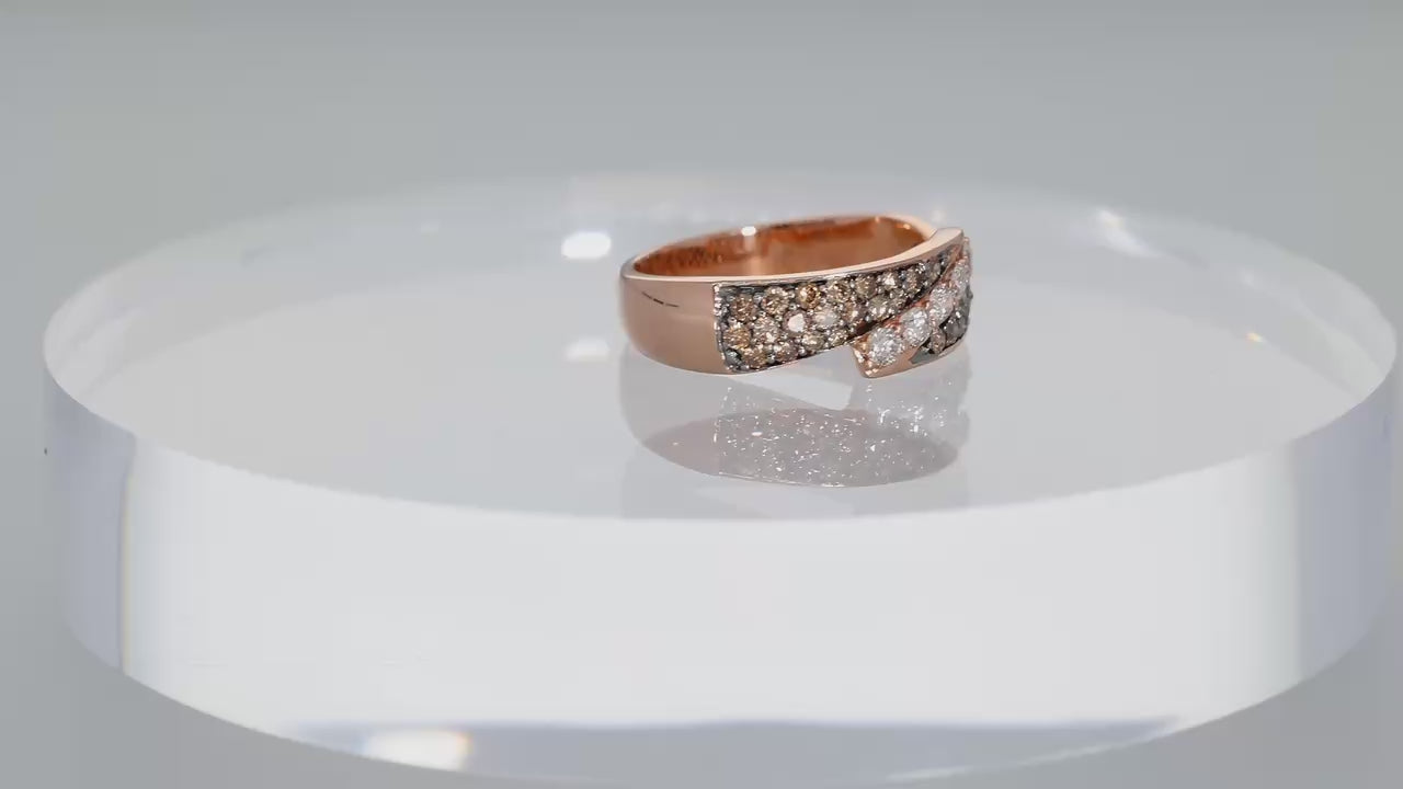 14K Rose Gold Chocolate Swirl Diamond Ring