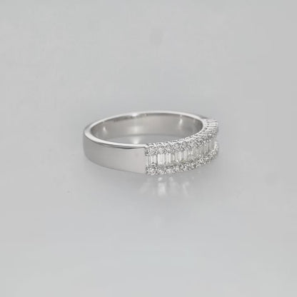 Natural Baguette and Round Brilliant Diamond Band