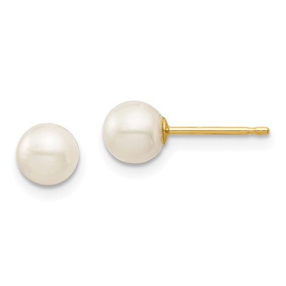 5mm Pearl Stud Earrings 14KY