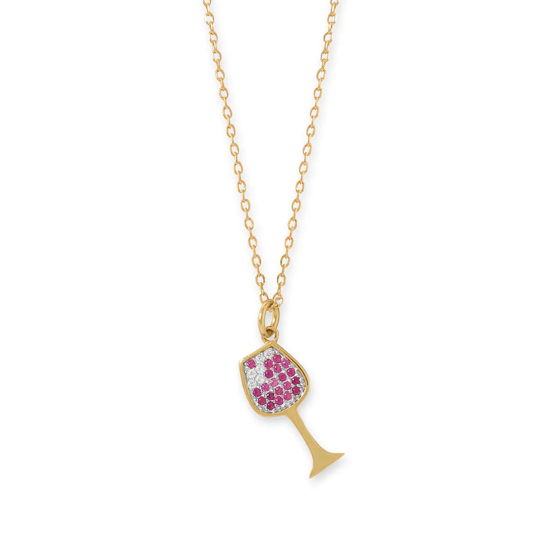Sip Sip Hooray Gold Plated Wine Glass Necklace