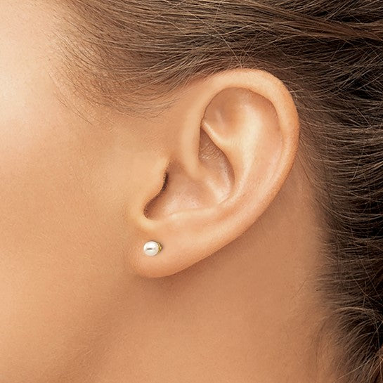 Reversible Gold Pearl Duo Screw Earrings