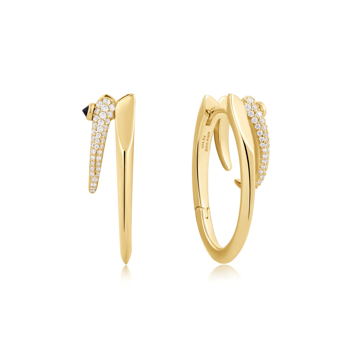 Yellow Sparkle Double Hoop Earrings