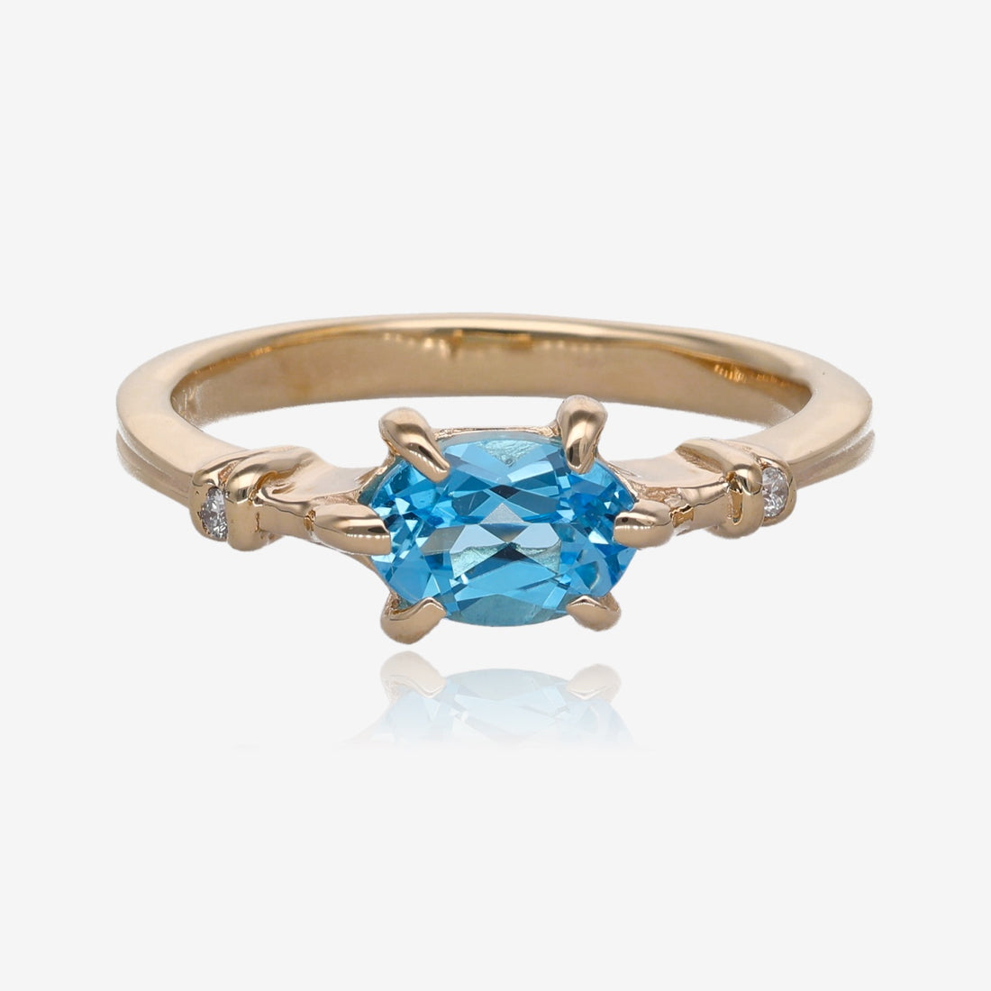 Gatsby Blue Topaz Ring in Yellow Gold