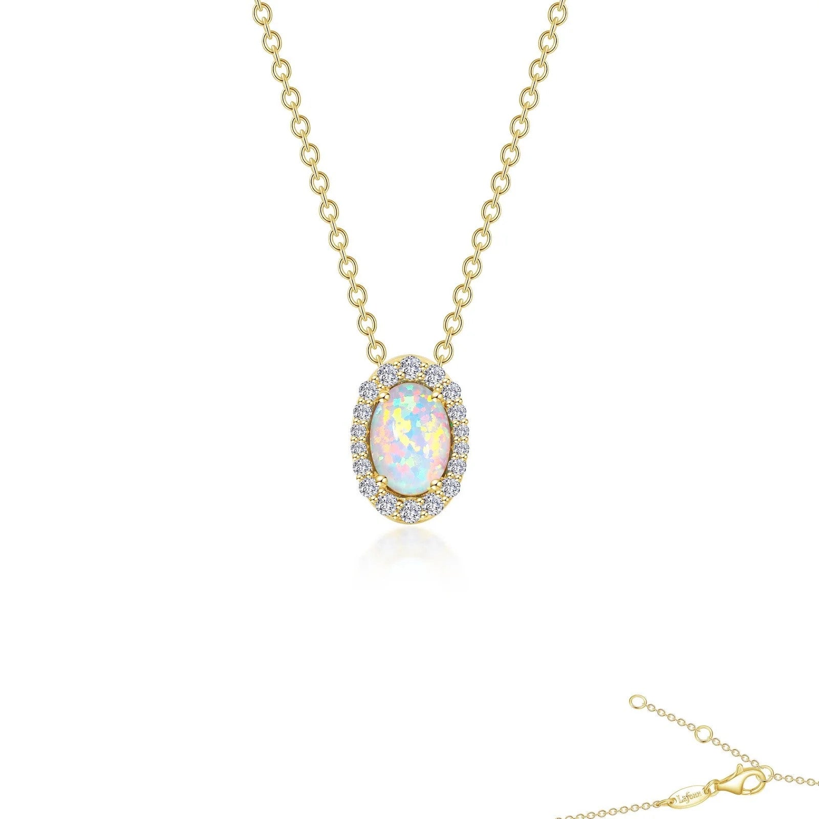 Vintage Elegance Opal Halo Necklace