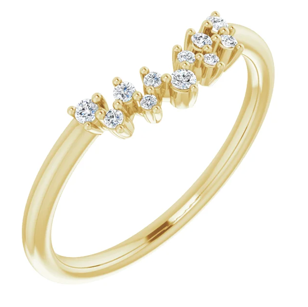 1/10CTW 14K Yellow Gold Contour Band