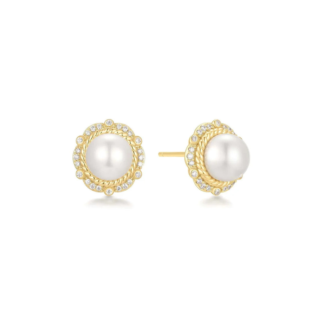 Shell Pearl Bloom Stud Earrings