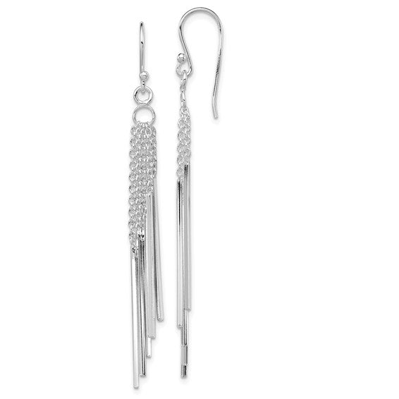 Bars and Chains Dangle Silver Earrings