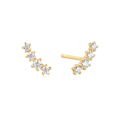 Gold Sparkle Climber Studs