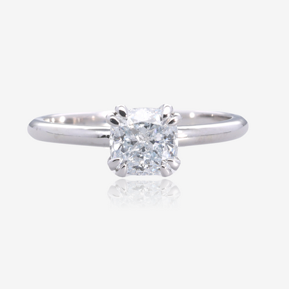 1.13ct Cushion Cut Lab Grown Diamond Solitaire in 14K White Gold