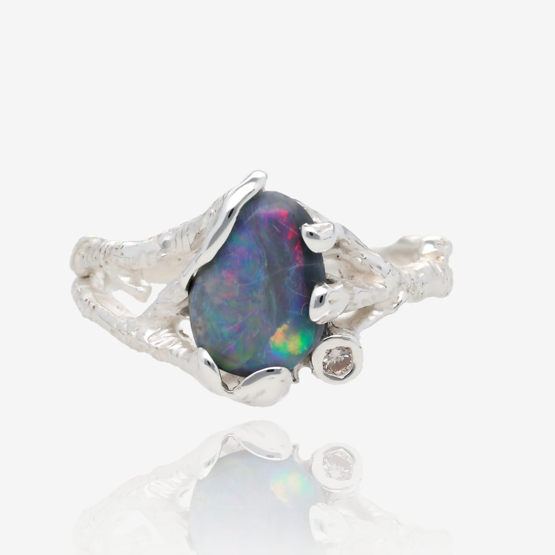 Forest Sunrise Opal Branches Ring