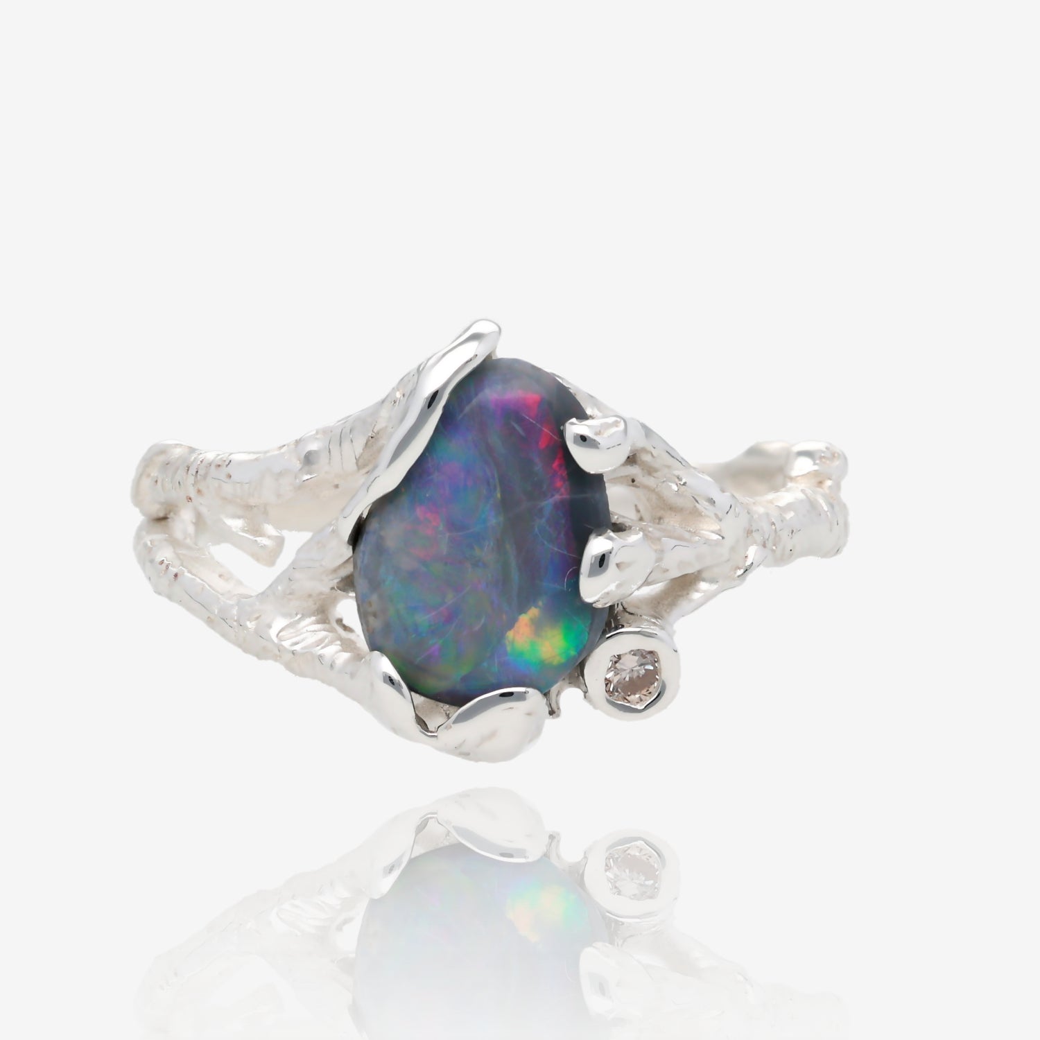 Forest Sunrise Opal Branches Ring