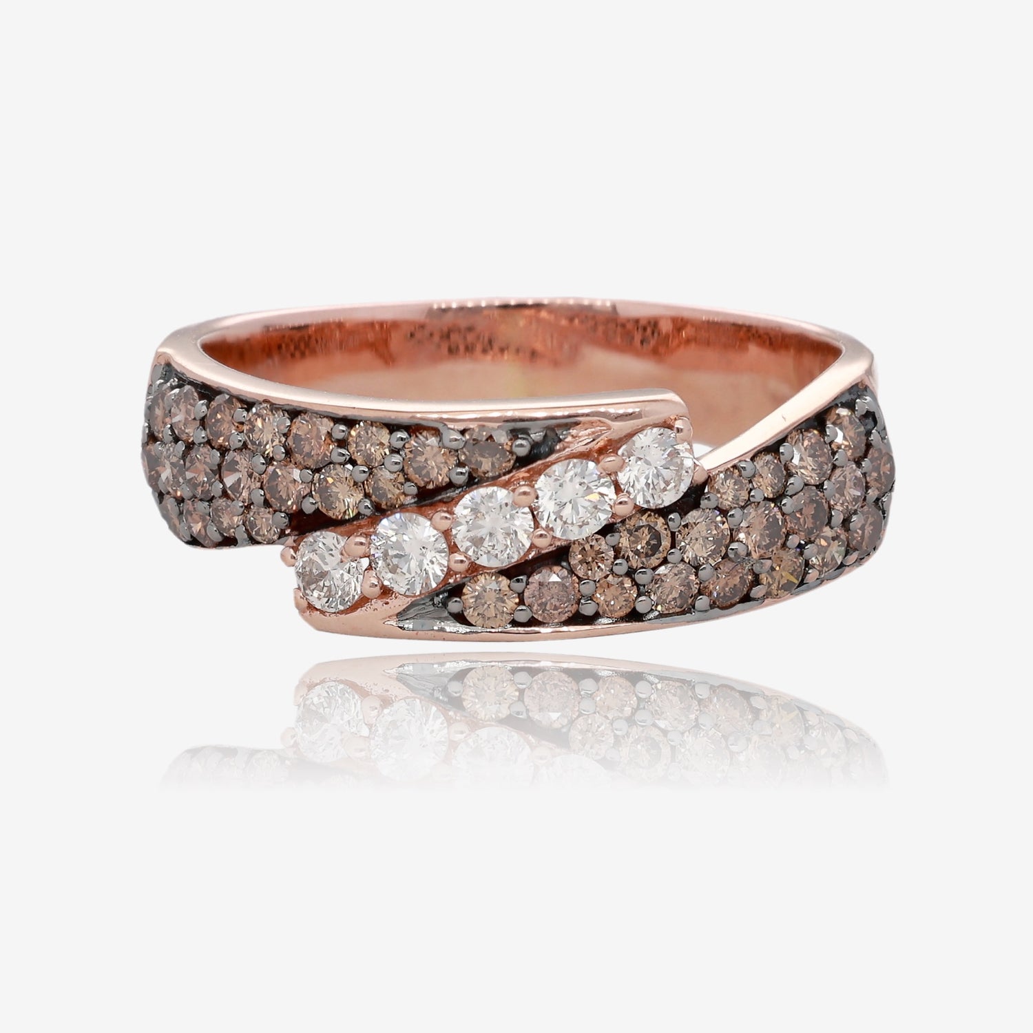 14K Rose Gold Chocolate Swirl Diamond Ring