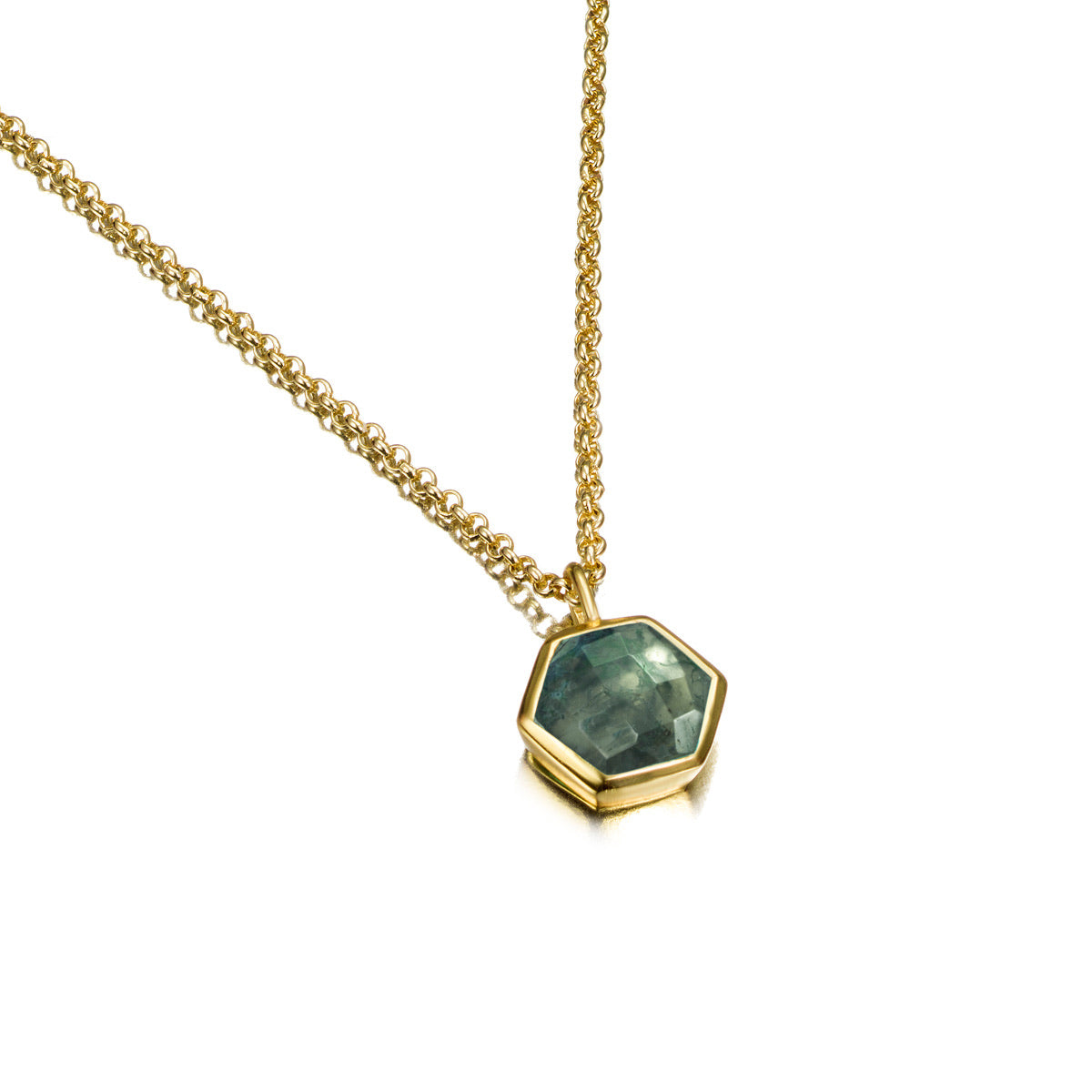 Atlas Hexagonal Moss Agate Bezel